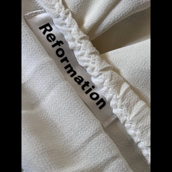 Reformation Dress 2 / XS Womens White Midi / Maxi Babydoll Button Sheer Floral - Picture 7 of 8